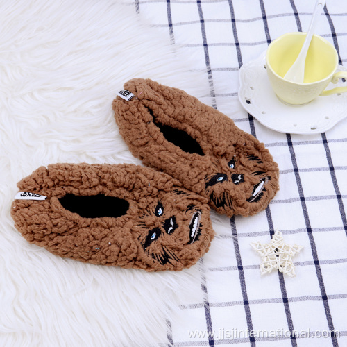 Fleece warm and funny children's floor slippers